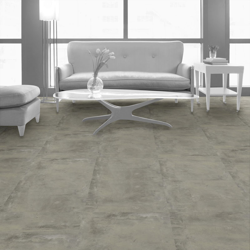 Overview Interface Textured Stone Loose Lay Vinyl Planks Cool Polished Cement