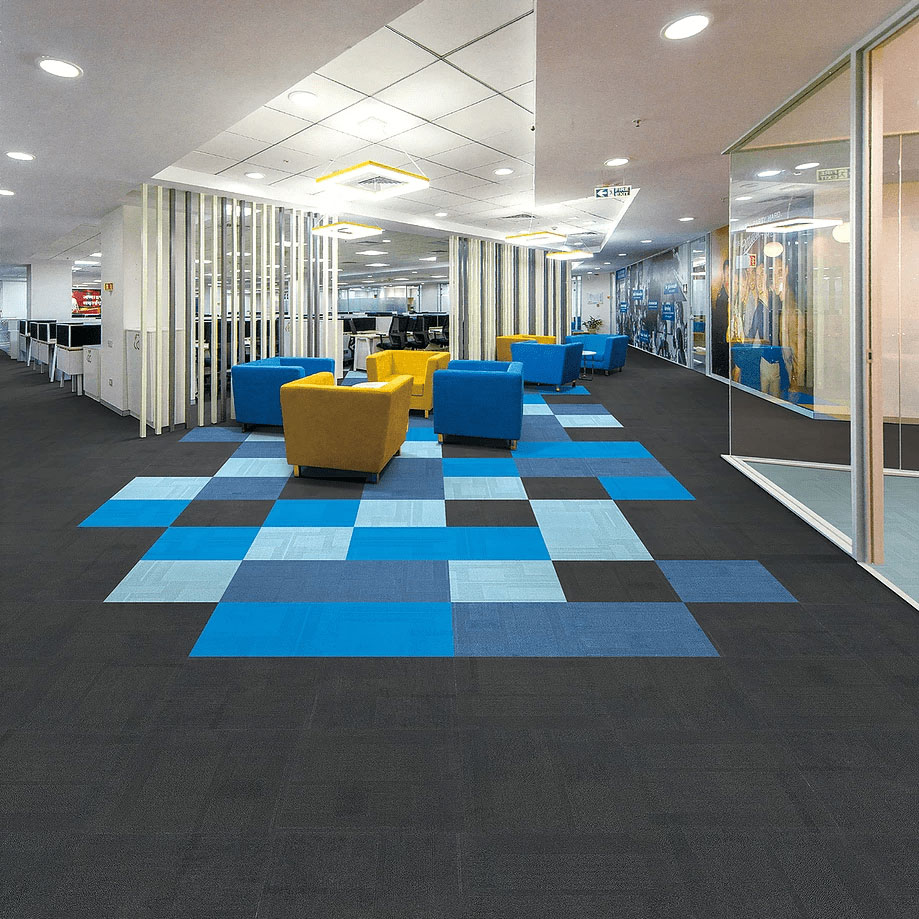 Carpet tiles are ideal for highly trafficked areas such as a reception or waiting room