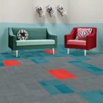 Airlay Paragon Carpet Tiles Midnight Green Dark Cyan Chilli