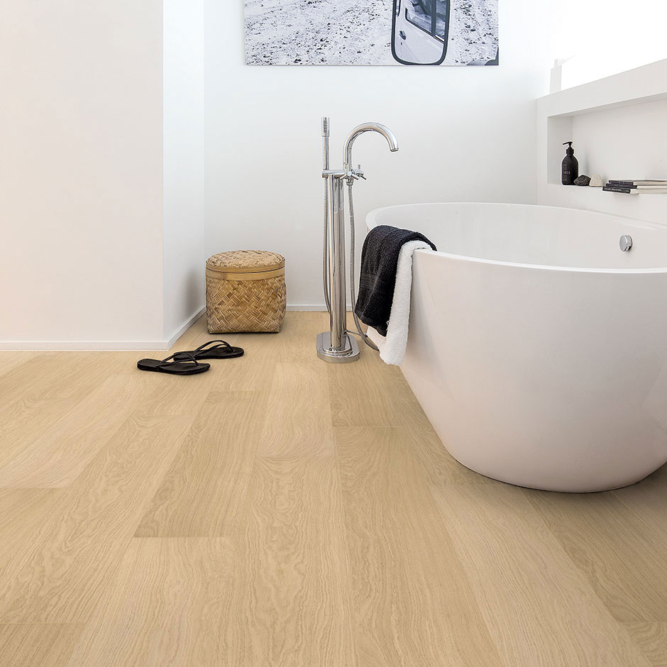 Overview Premium Floors Quick-Step Impressive 8 mm Laminate White Varnished Oak