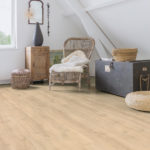 Laminate flooring mimics real hardwood