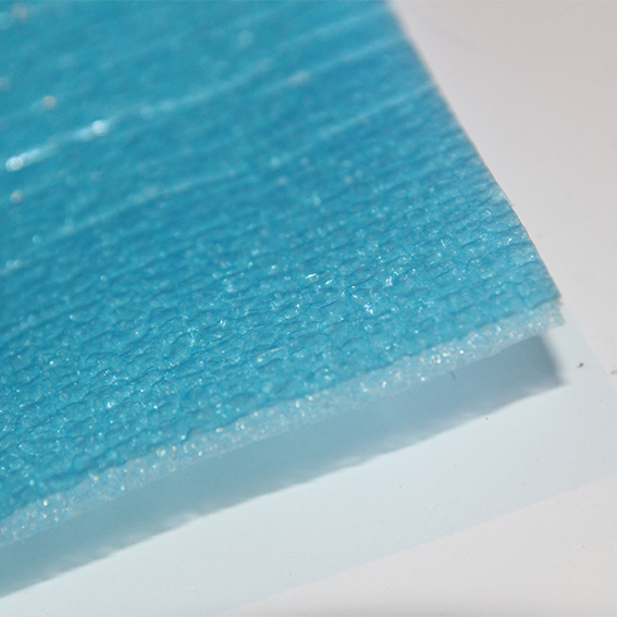 Blue open cell foam.
