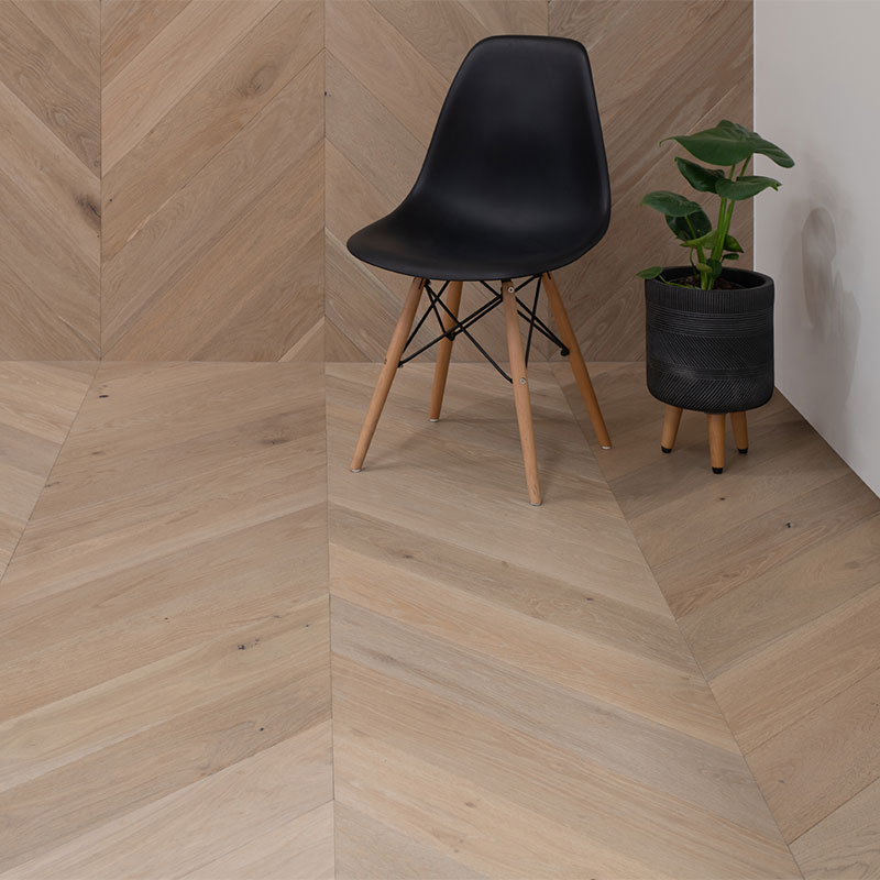 Grand Oak Chevron Collection Engineered Timber Mink Grey