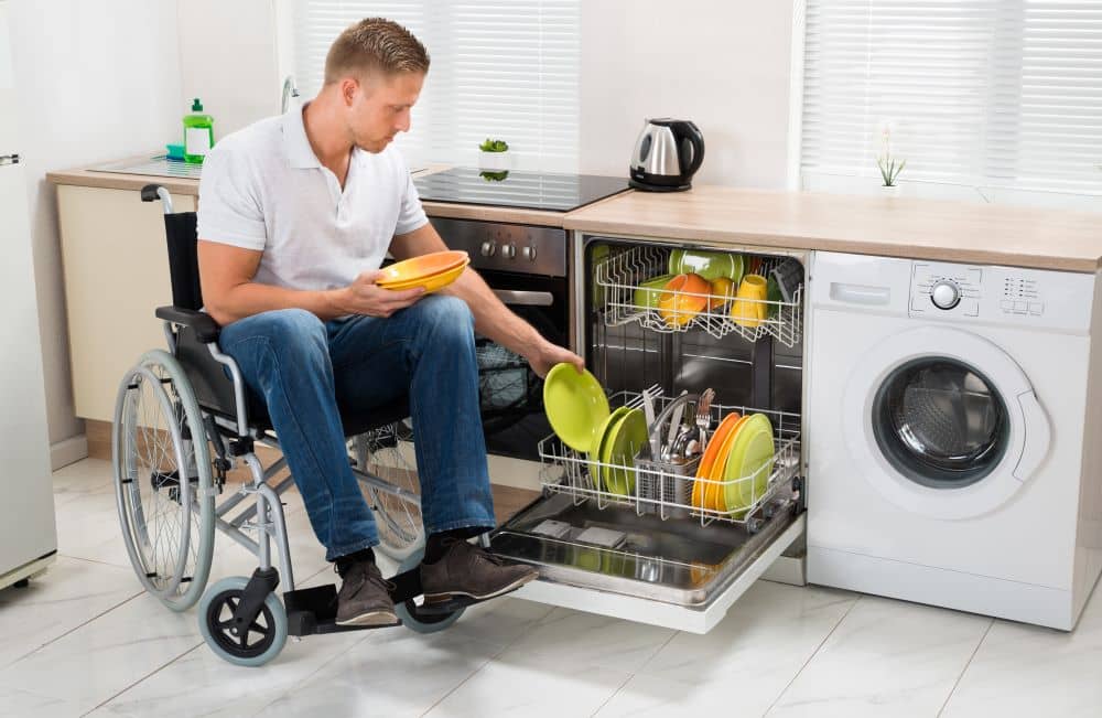 Tile floors are durable, so they're not going to dent under a wheelchair.