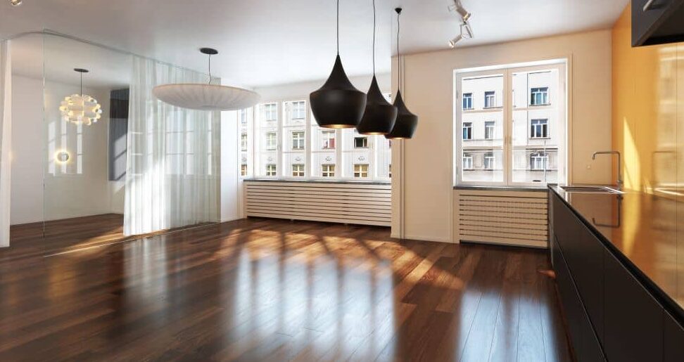 One advantage of refinishing hardwood floors is it's a lot less expensive than replacing them.