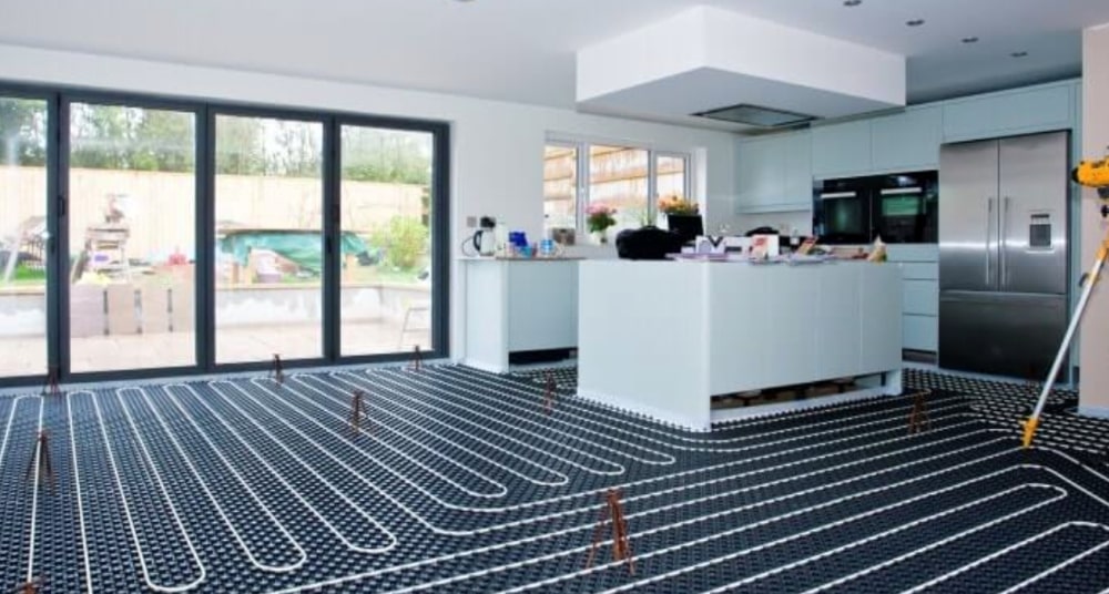 Hydronic underfloor heating works like an HVAC system. 