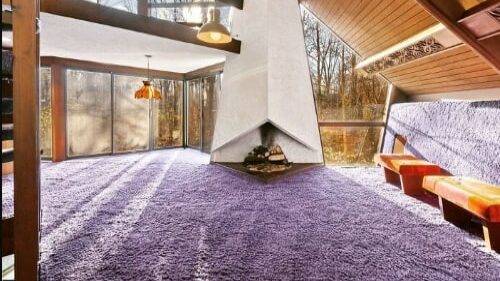 Wall carpeting provides warmth and comfort. 
