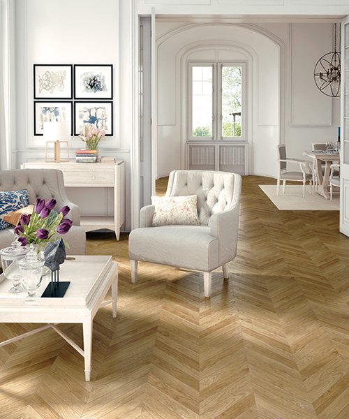 Overview Masterpieces Laminate Natural Chevron
