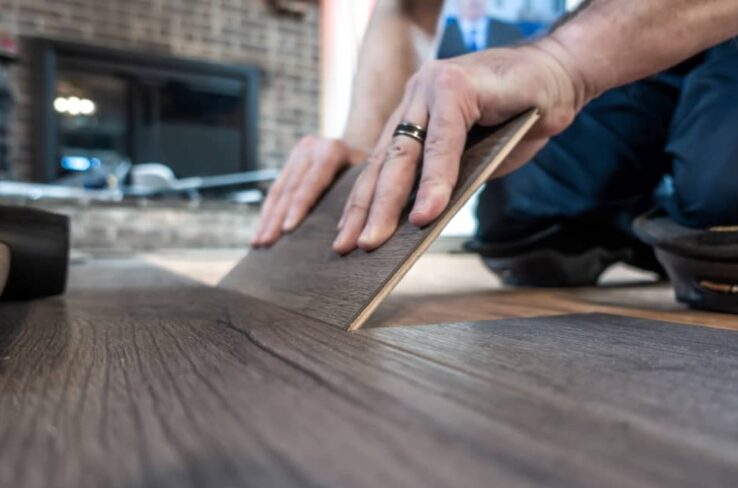 Flooring plank installation.