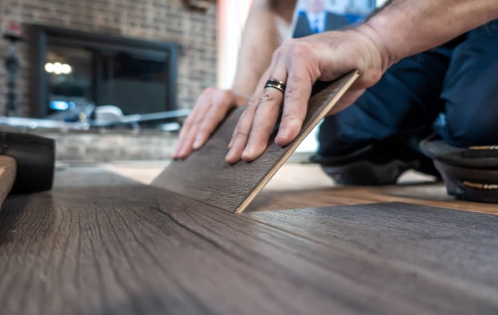 Flooring plank installation.