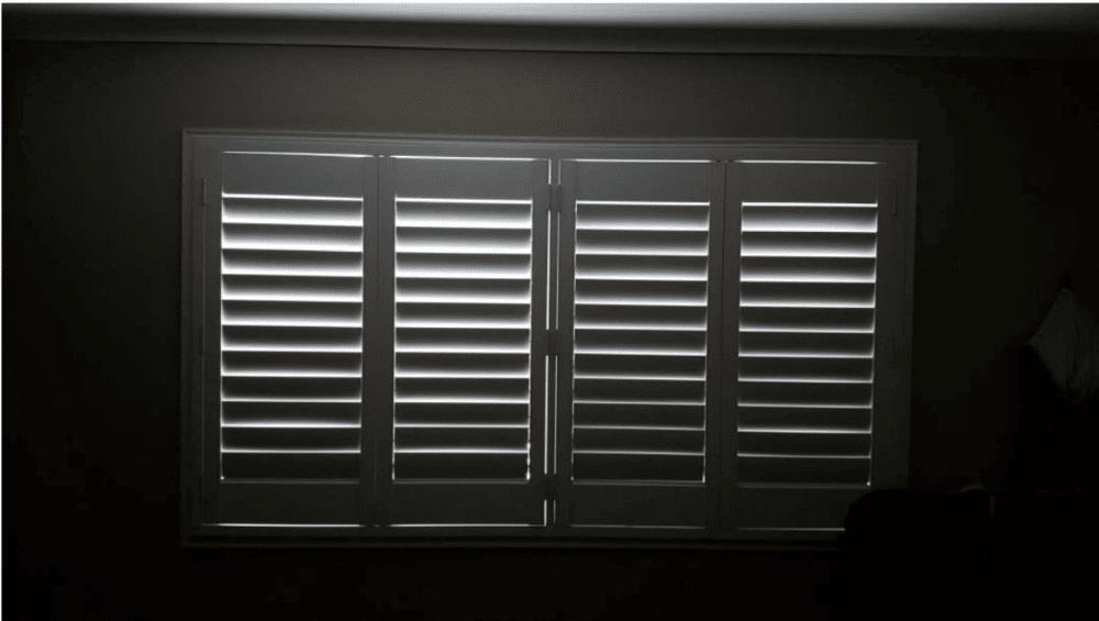 Shutters blocking the sunlight.