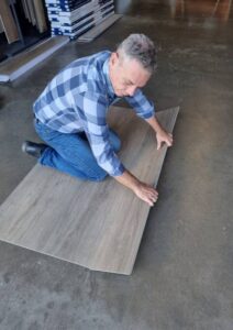 Assembling flooring planks, installation process.