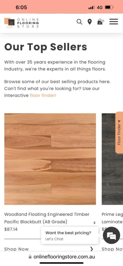 Online Flooring Store Ad