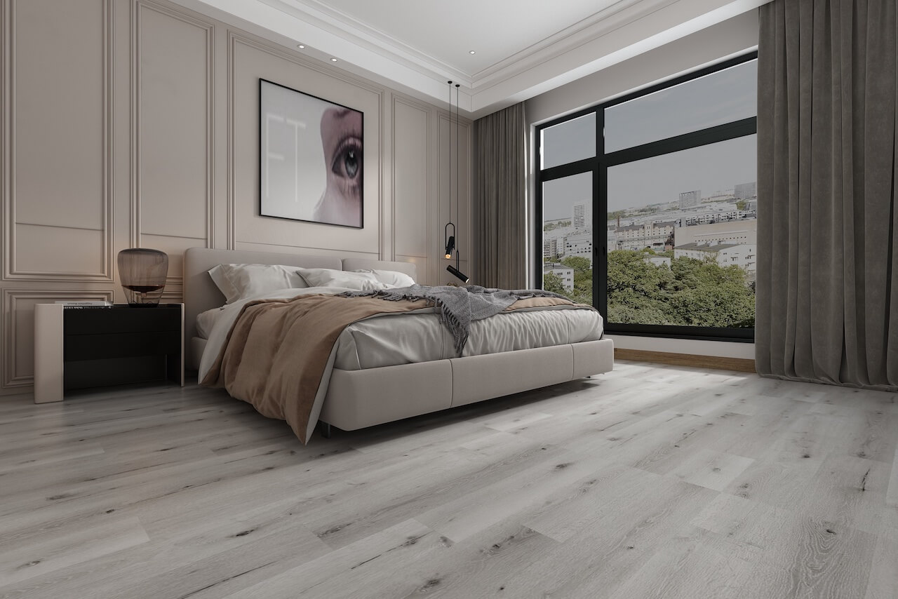 Overview Affordable Flooring SPC Hybrid Light Grey Oak