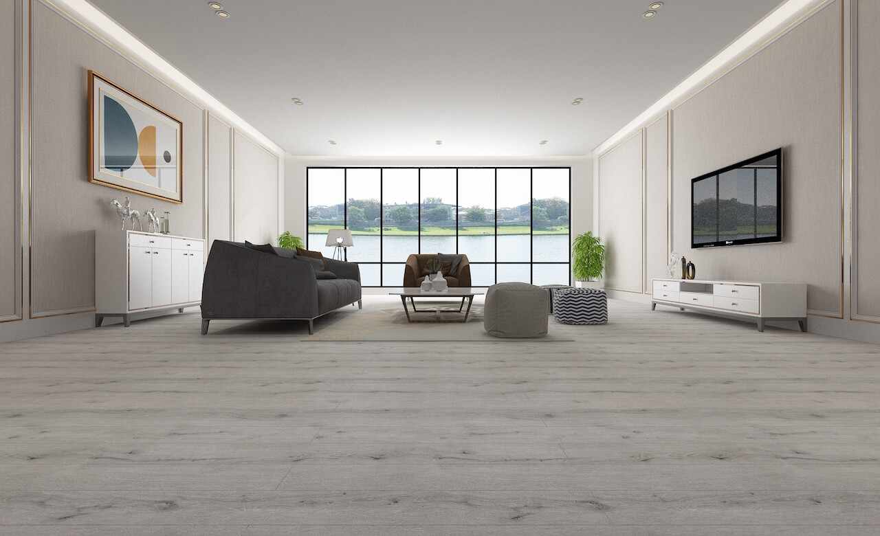 Overview Affordable Flooring SPC Hybrid Smoke Grey Oak