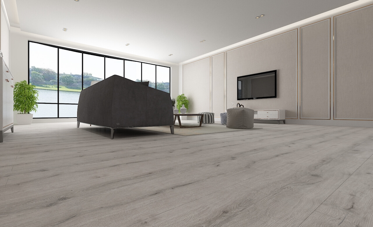 Overview Affordable Flooring SPC Hybrid Smoke Grey Oak