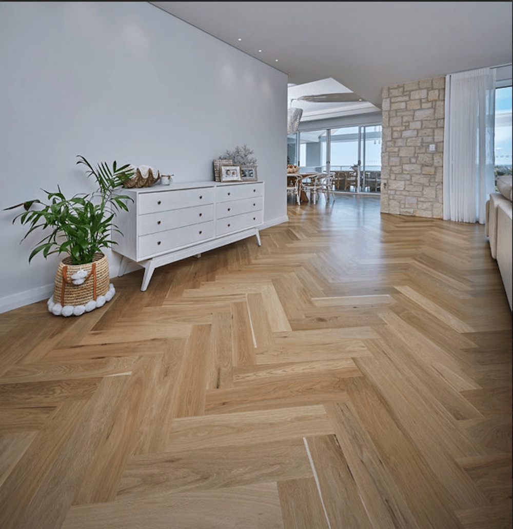 Clever Choice Australian Engineered Herringbone Wire Brushed Ultra Matt Engineered Timber Blackbutt