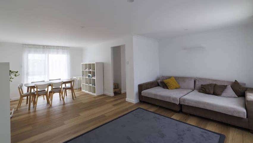 Spacious lounge and dining area featuring Eclipse Hybrid with Nazca flooring at Guilderton accommodation