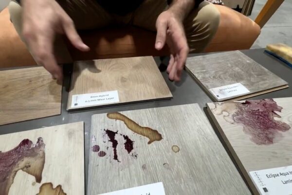 Laminate vs Hybrid vs Vinyl: Scratch and Stain Test